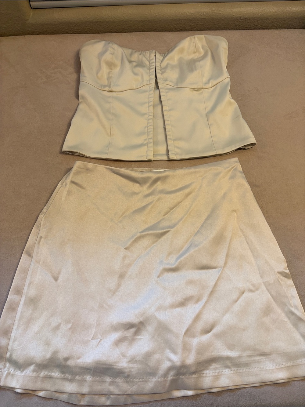 Abercrombie & Fitch silk ivory Two-Piece Skirt Set